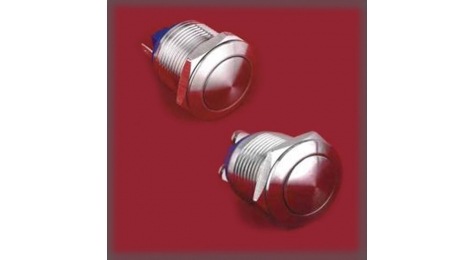 pushbutton ; vandal; design; fast break; high reliability; long life expectancy ; easy integration; waterproof; impact resistance ; aggressive industrial environment; 19 mm Non-illuminated pushbutton, domed